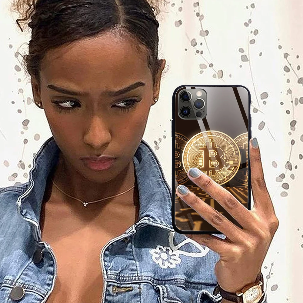 

BTC Phone Case Tempered Glass For iPhone 13 11 Pro MAX XR XS 8 X 7 6S 6 Plus 2020 12 Pro Max Mini Covers iphone 11 pro max case