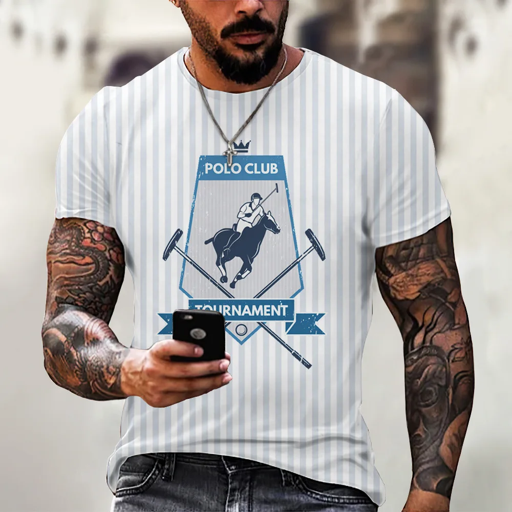 

Summer Men 3D Printed T Shirt Free Shipping Horse Racing Pattern Round Neck Short Sleeve Plus Size Top camisetas