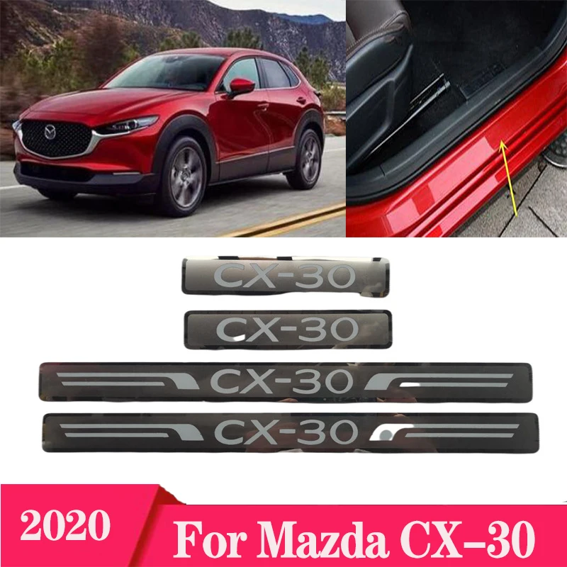

Подставка под дверной порог для Mazda, декоративная модификация, устойчивая к царапинам отделочная панель, автомобильные аксессуары, интерье...