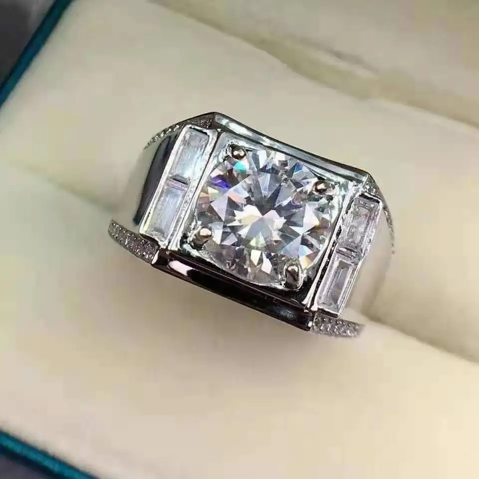 

New Design 3 Carat Ring Domineering Men's Gifts for Husband Boss Boyfriend Birthday Gift Jewelry Accessories