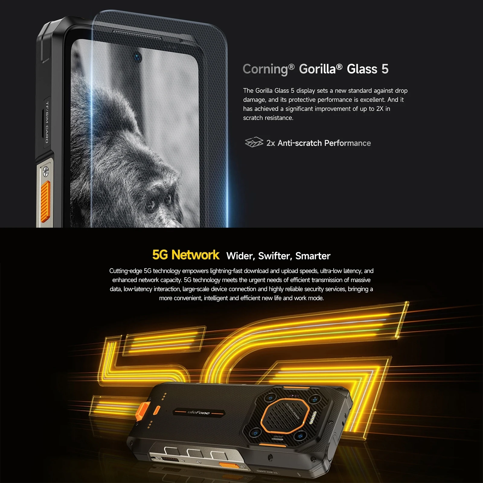 Фото Прочный смартфон Ulefone Armor 26 Ultra Walkie Talkie 5G, водонепроницаемый, 6,78 дюйма, 120 Вт, 15600 мАч, 200 МП, камера, 64 МП, ночное видение, NFC №5