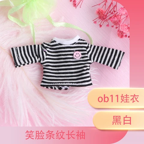 Ob11 Одежда для кукол Разноцветная одежда ob11 Свитер с короткими рукавами Футболка 1/12bjd Кукла Round — нижняя рубашка для куклы Молли