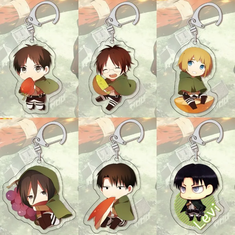 

Japan Anime Attack On Titan Levi·Ackerman Keyrings Acrylic Shingeki No Kyojin Figure Eren Jaeger Keychains Kawaii Bags Key Chain
