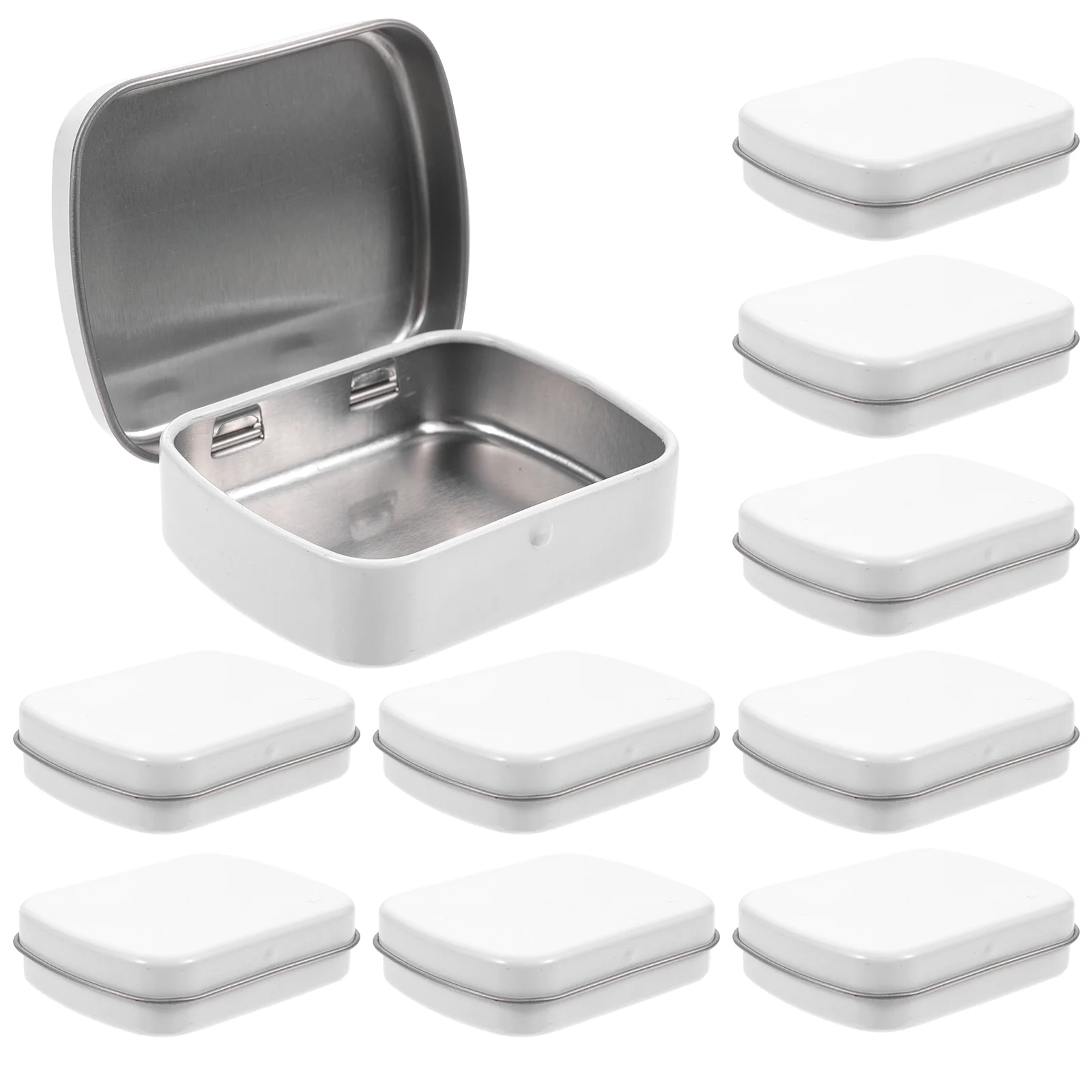 

Tin Boxes Box Storage Metal Beads Tins Candy Gift Containers Rectangular Lids Empty Hinged Tinplate Packaging Cookie Lid
