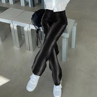 women oversized 90s vintage jeans black gradient stripe high waist trousers autumn new casual baggy straight pants denim pants