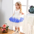 2021 г. Летнее платье для маленьких девочек, юбка хлопковая газовая юбка с широкими рукавами праздничное платье в стиле полной Луны для девочек 1 год