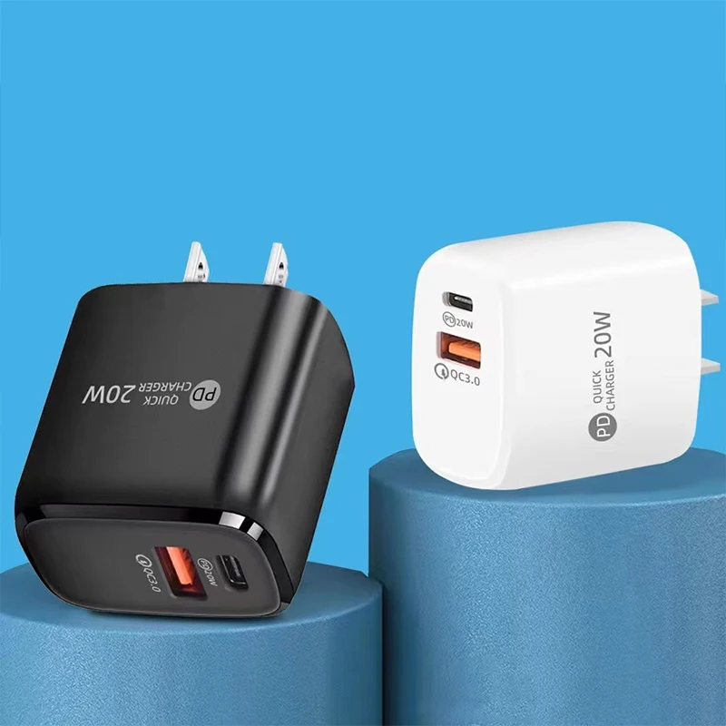 Зарядное устройство с двумя портами USB Type-C и поддержкой быстрой зарядки 20 Вт