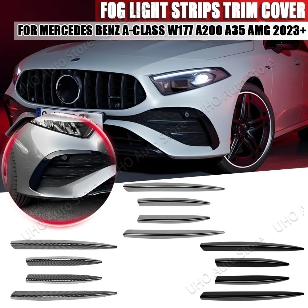 Сплиттер для переднего бампера Mercedes Benz A Class W177 A180 A200 A220 A250 A35 A45 AMG LCI 2023