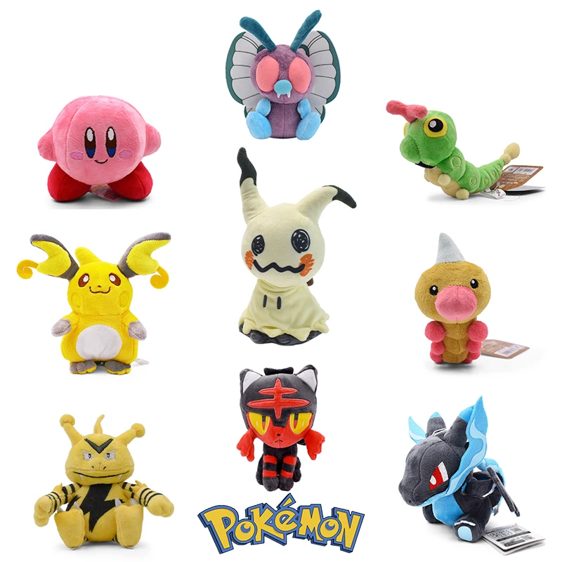 

Pokemon Charizard Anime Plush Doll 2022 New Mimikyu Raichu Litten Kirby Butterfree Caterpie Electabuzz Kawaii Cute Toy Kids Gift