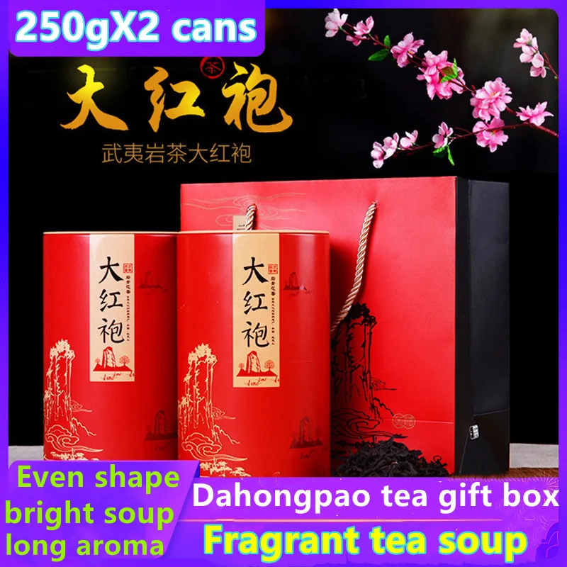 

2022 China Wuyi Cinnamon Dahongpao Gift Box 500g Alpine Oolong Tea China Dahongpao Dahongpao-Tea Organic Green Food-Teapot