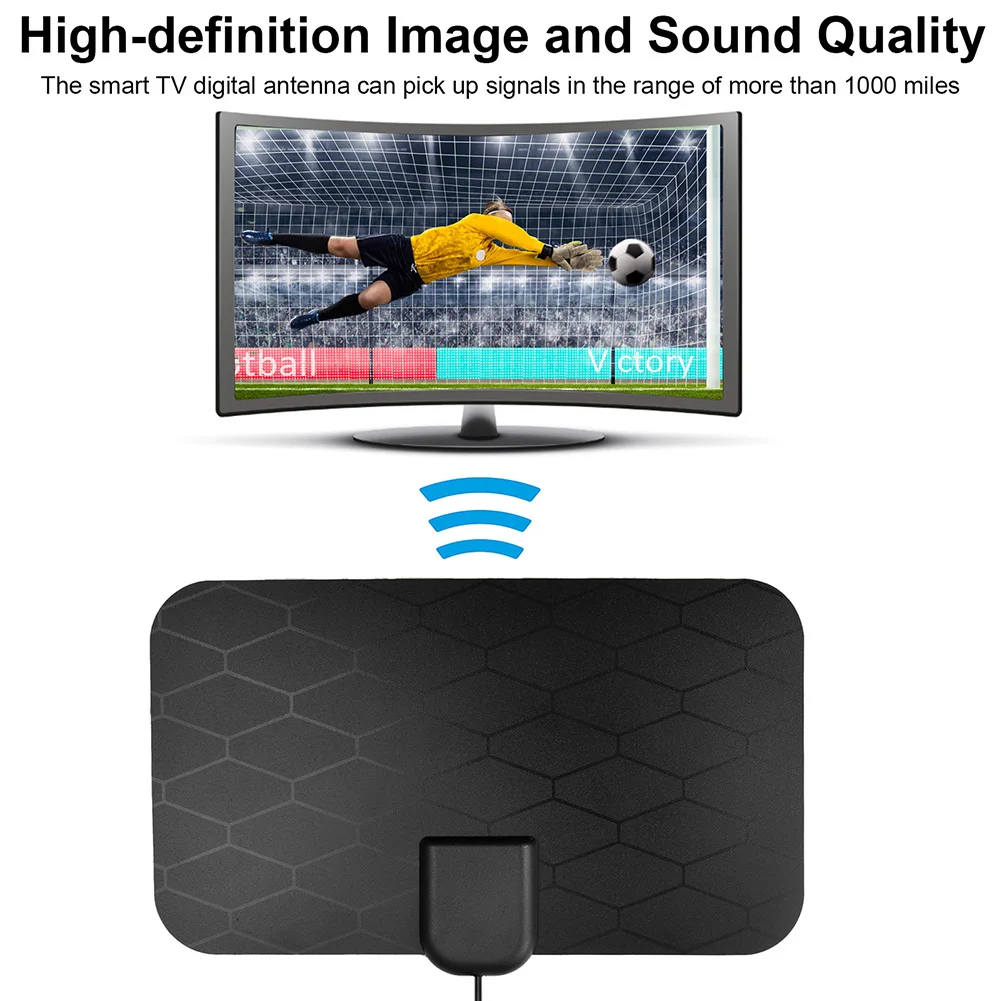 

4K 5DB High Gain All HD TV DTV Box Digital TV Antenna 250 Miles Booster Active Indoor Aerial HD Flat Design