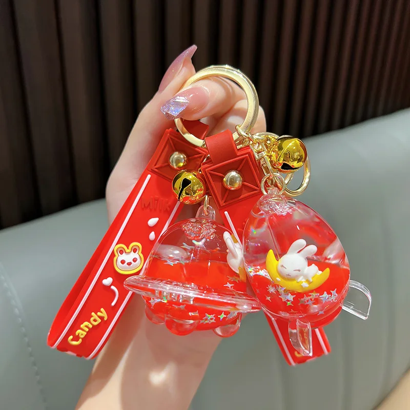 Новинка красное заполненное масло плавающий кролик жидкость подвеска для