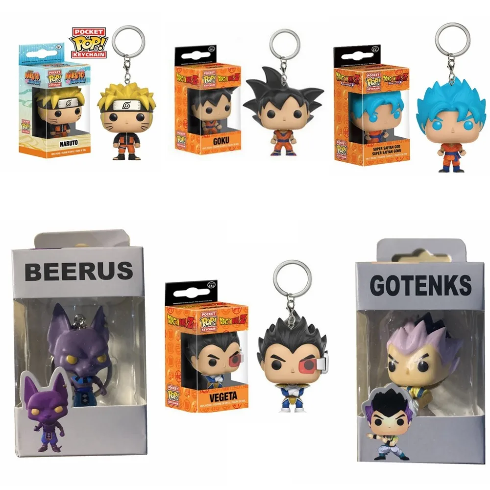 FUNKO Брелок с коробкой, амин, дракон, шар, супер сайян, Гоку, экшн-Фигурка Модели Коллекция игрушек для подарка