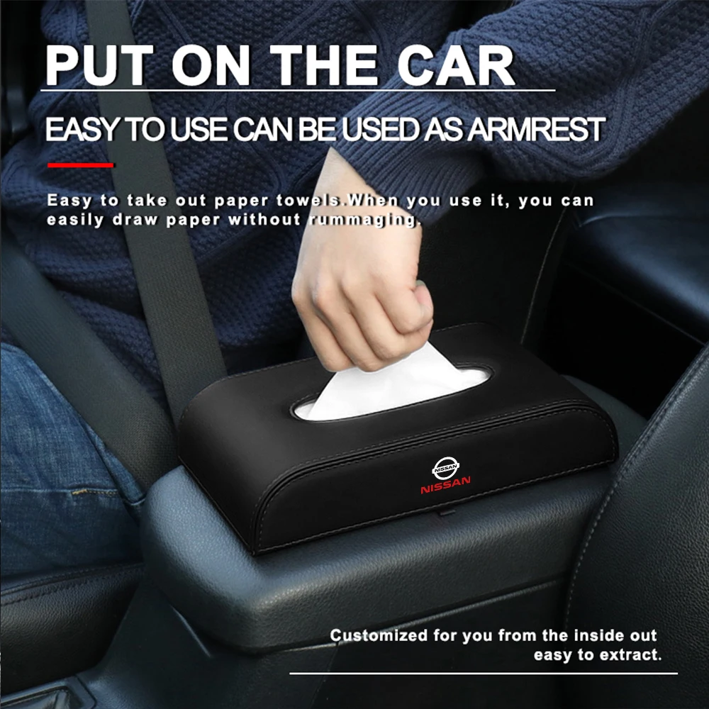 Автомобильный кожаный держатель для салфеток ящик хранения внутренних