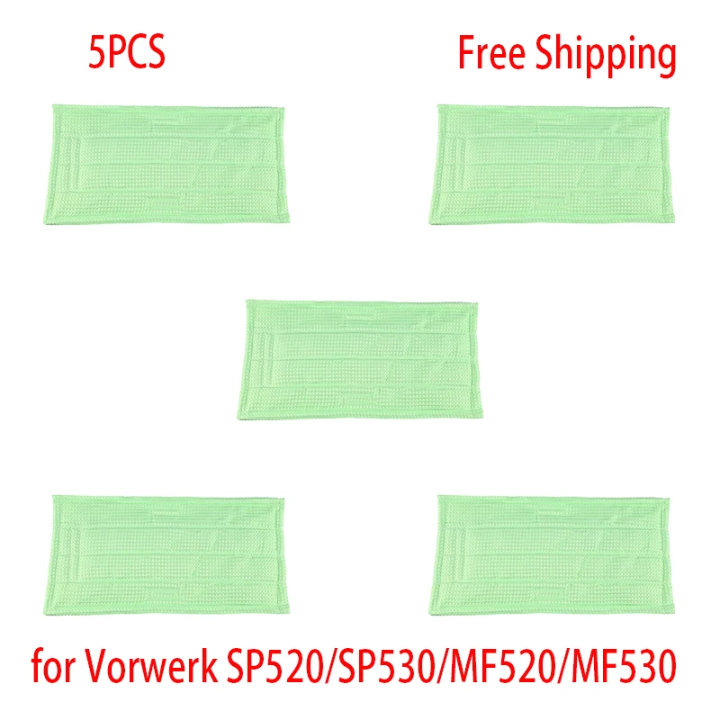 

5PCS For Vorwerk Kobold SP520/SP530/MF520/MF530 Microfiber Cleaning Cloths Reusable Washable Mop Pad Steam Cleaner Parts