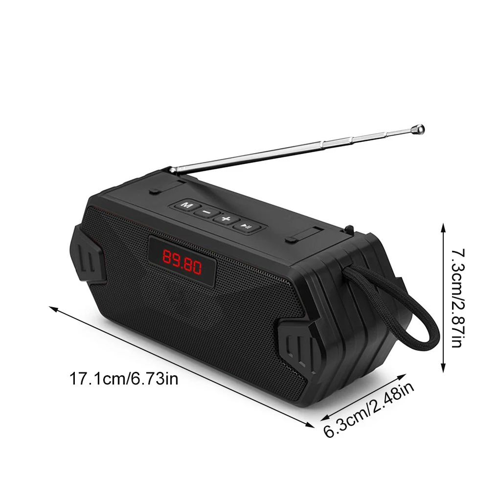 Speaker Wireless V5 0 Radio Outdoor Loudspeaker Rechargeable Portable Hands-free Bass Soundbar Subwoofer  Red