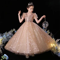 3 14 year big kids party long dress for girls formal dresses mesh embroidery robe luxury gowns evening birthday wedding costume
