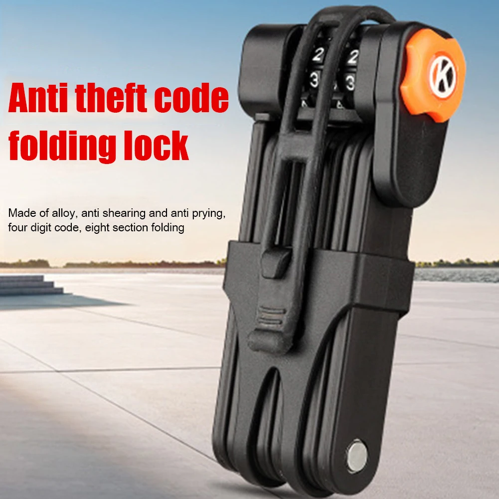 

Portable Bicycle Lock Folding Security Safety MTB Bike Electric Vehicle Password 4 Digit Anti-Theft Combination Number Lock