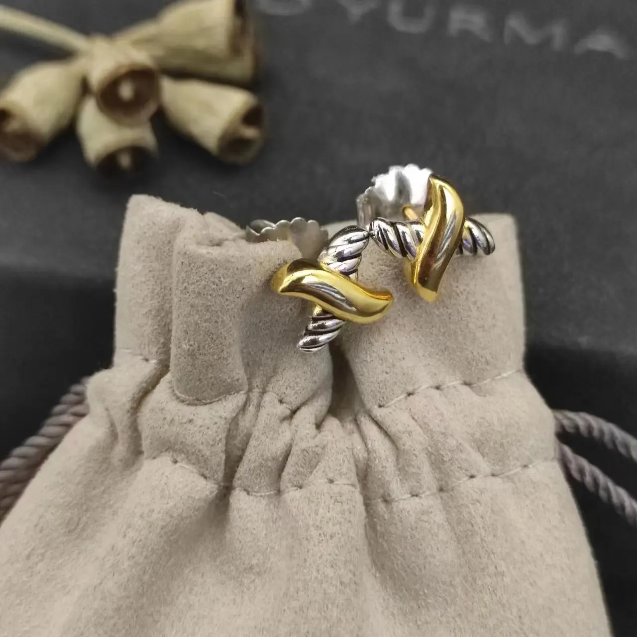 David Yurma X Earrings For Women High Quality Station Cable Cross Collection Vintage Ethnic Loop Hoop Punk Jewelry Band