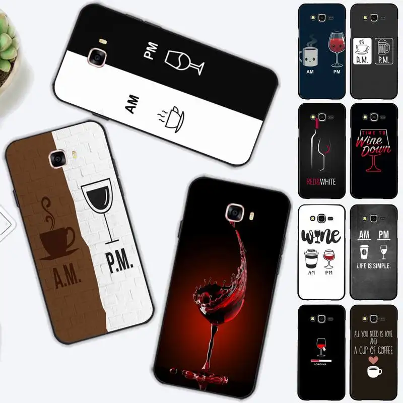 

Coffee Wine Cup Phone Case for Samsung J 4 5 6 7 8 prime plus 2018 2017 2016 J7 core