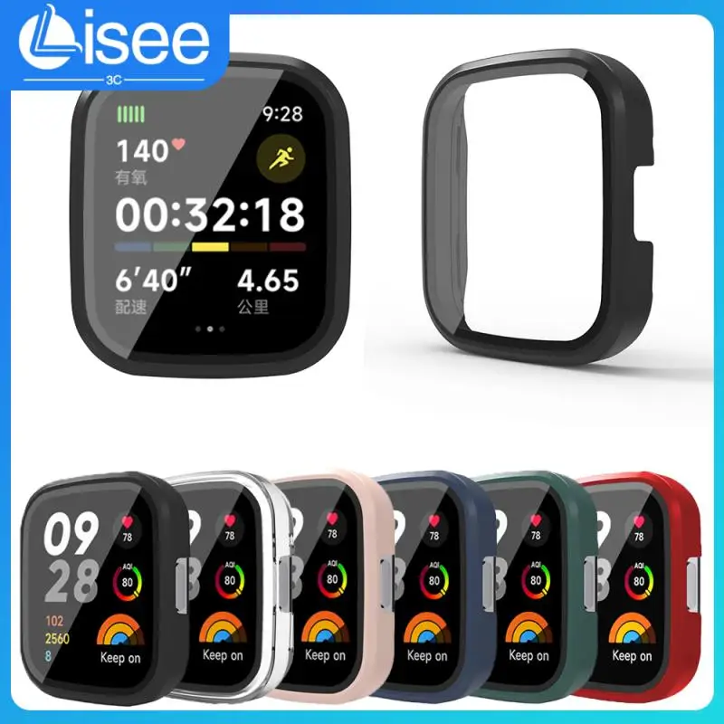 

For Redmi Watch 3 Protective Tempered Film One Piece Case Protector Cover Frame Bumper Watch Case Full Screen Protective Case