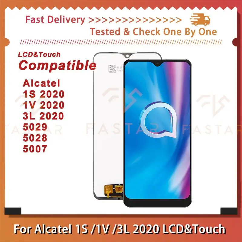 ЖК-дисплей 6,22 дюйма для Alcatel 1S 1V 3L 2020 5029Y 5028 5007, дисплей с дигитайзером в сборе, сменный экран 1V2020 1S2020 3L202 0, ЖК-дисплей
