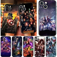 marvel poster avengers for apple iphone 13 12 11 pro max mini xs max x xr 6 7 8 plus 5s se2020 soft black phone case capa cover