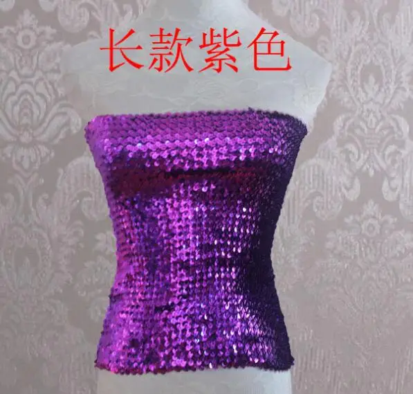 Сексуальный топ без бретелек с открытыми плечами в стиле панк блестками корсет