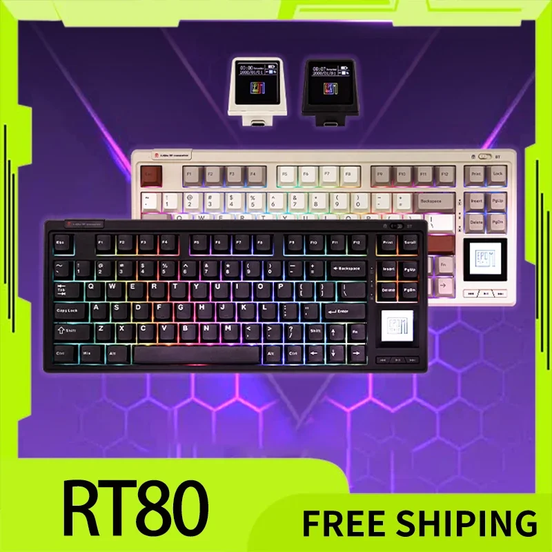 Механическая клавиатура EPOMAKER RT80 с сенсорным экраном и мини-дисплеем NKRO 75%