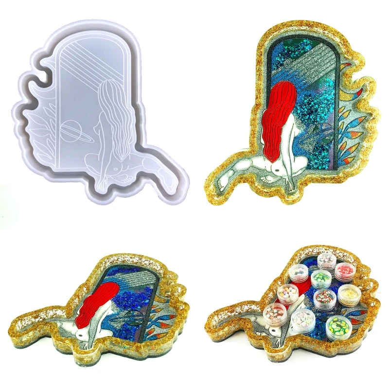 

Fruit Tray Molds DIY Resin Coaster Molds Sky Window Beauty Storage Tray Epoxy Mould for DIY Casting Home Decoration