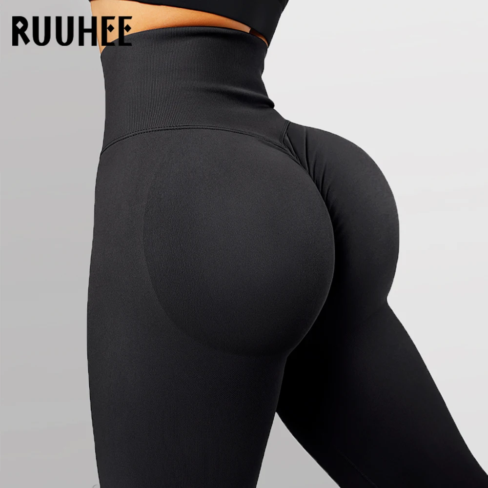 

RUUHEE Seamless Leggings Solid Scrunch Butt Lifting Booty High Waisted Sportwear Gym Tights Push Up Women Leggings For Fitness