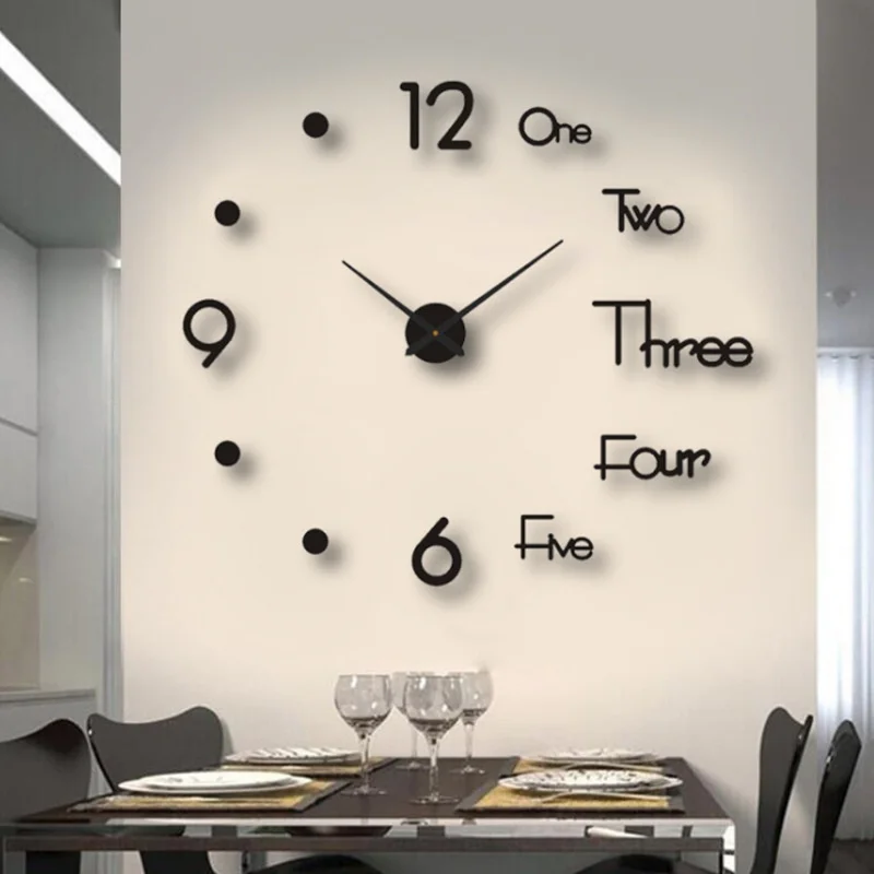 

Clock DIY Clocks 3D Wall Frameless Luminous 3D WallStickers Digital Digital Wall Clock SilentHome Decor Wall Office Room Living