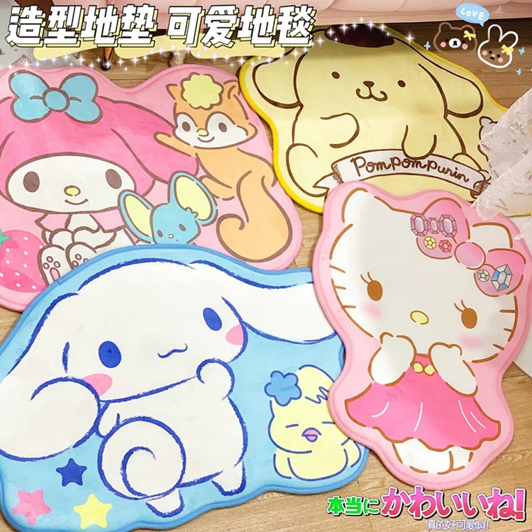 

Мультяшный аниме Sanriohellokittys My Melody Cinnamoroll плюшевый ковер милый кавайный плюшевый впитывающий нескользящий коврик мягкий мультяшный ковер