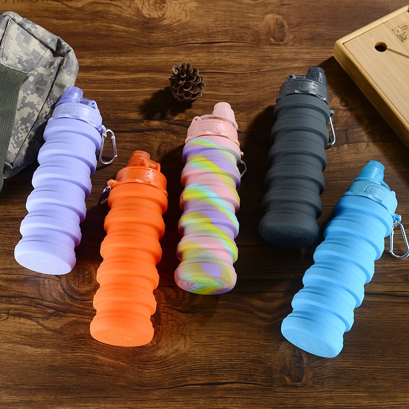 

Bicycle Folding Cup Collapsible Telescopic Silicone Water Bottle Portable Outdoor Travel Cups Food Grade Silicone Bike Water Cup