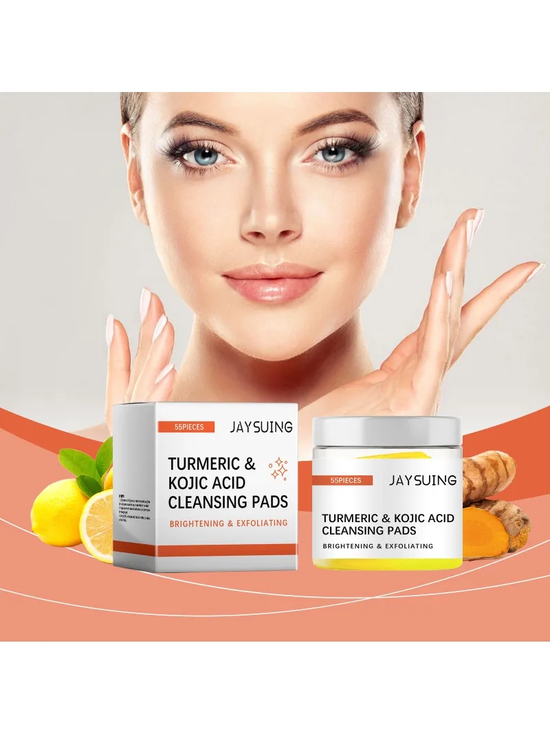Лидер продаж очищающая подушечка с куркумой Jaysuing мягко очищает поры кожи лица и