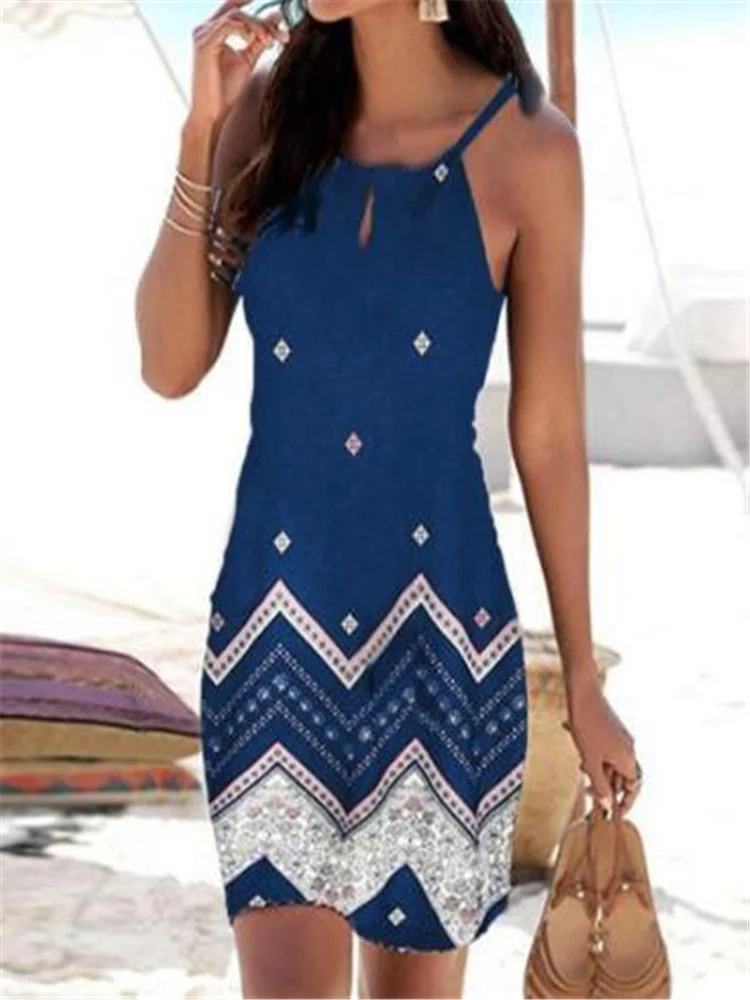

Summer Women Sexy Suspender Dresses Sleeveless Elegant Strap Beach Dresses For Women Sling A-line Dress Vestidos Mujer Verano