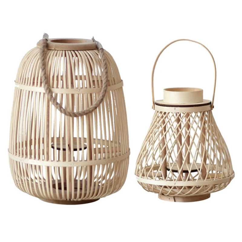

Bamboo Woven Wind Lantern Model Room Outdoor Courtyard Lantern Decoration Candle Holder Floor Decoration Props