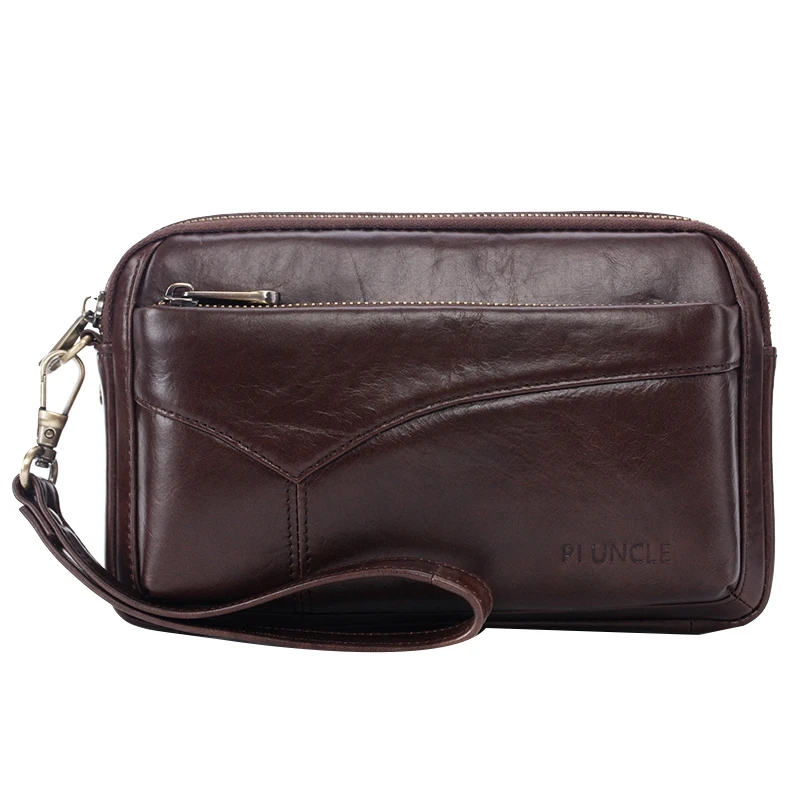 

Кожаный вместительный мужской клатч PI Wuxi, модная сумка на молнии, сумка-конверт, кошелек, пакет для карт