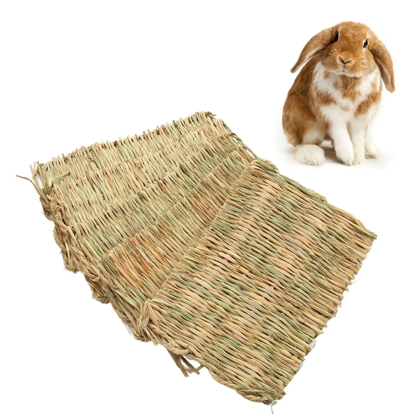 

5PCS Rabbit Grass Mat 4 Season Universal Warm Grass Woven Bed Mat Bunny Bedding Nest For Guinea Pig Parrot Hamster Rat