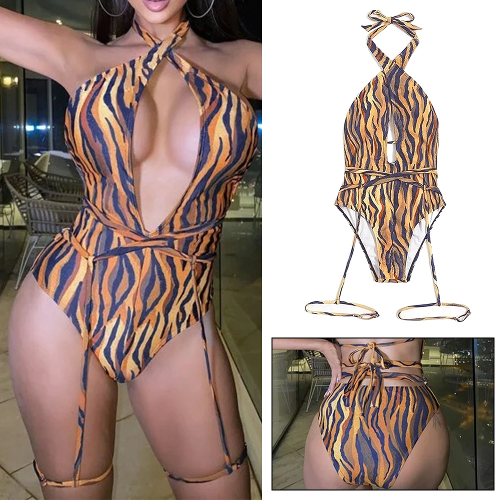 

Цельный купальник для женщин, сексуальное бикини с лямкой на шее, летний купальный костюм, женское тонкое нижнее белье, B2Cshop