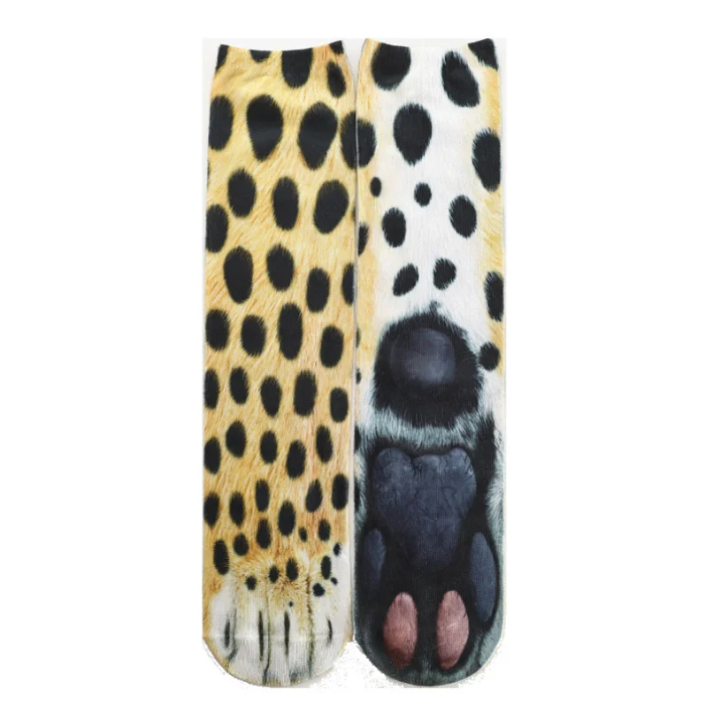 Cute Socks 3d print Funny Female Women Men Dog Cat Novelty Casual Hosiery Cotton Male Paw Sock Leopard Bear cow Gift 2023 New images - 6