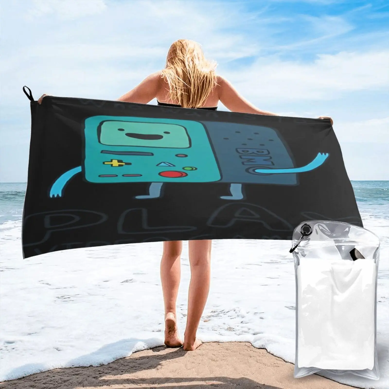 

Пляжное полотенце из микрофибры Adventure Time Beemo Want To Play, полотенце для рук s, пляжное полотенце из микрофибры, пляжное полотенце, роскошное полот...