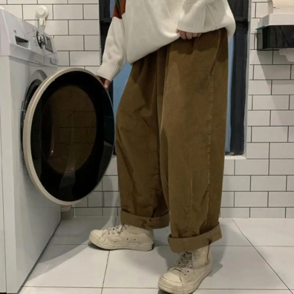

Trendy Mid Waist Straight Wide Leg Pants Baggy Pants Super Soft All Match