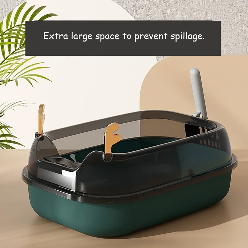 Large Deer Horn Capacity Semi-enclosed Sandbox Box For Cats 