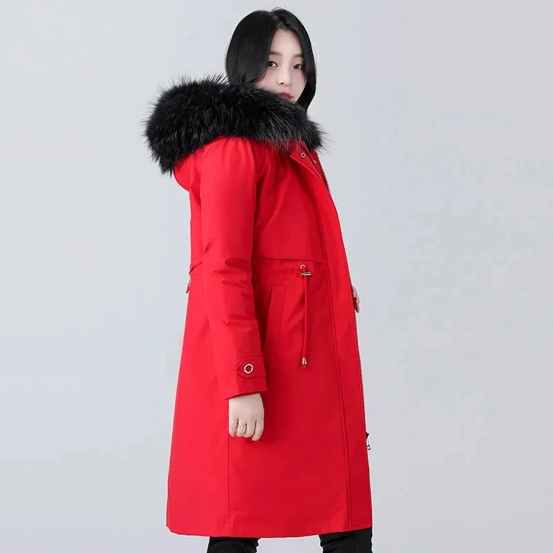 Down Jacket Womens 2022 Korean Fashion Slim All-match Casual White Duck Down Coat Women Large Size Thick Warm Long Parkas