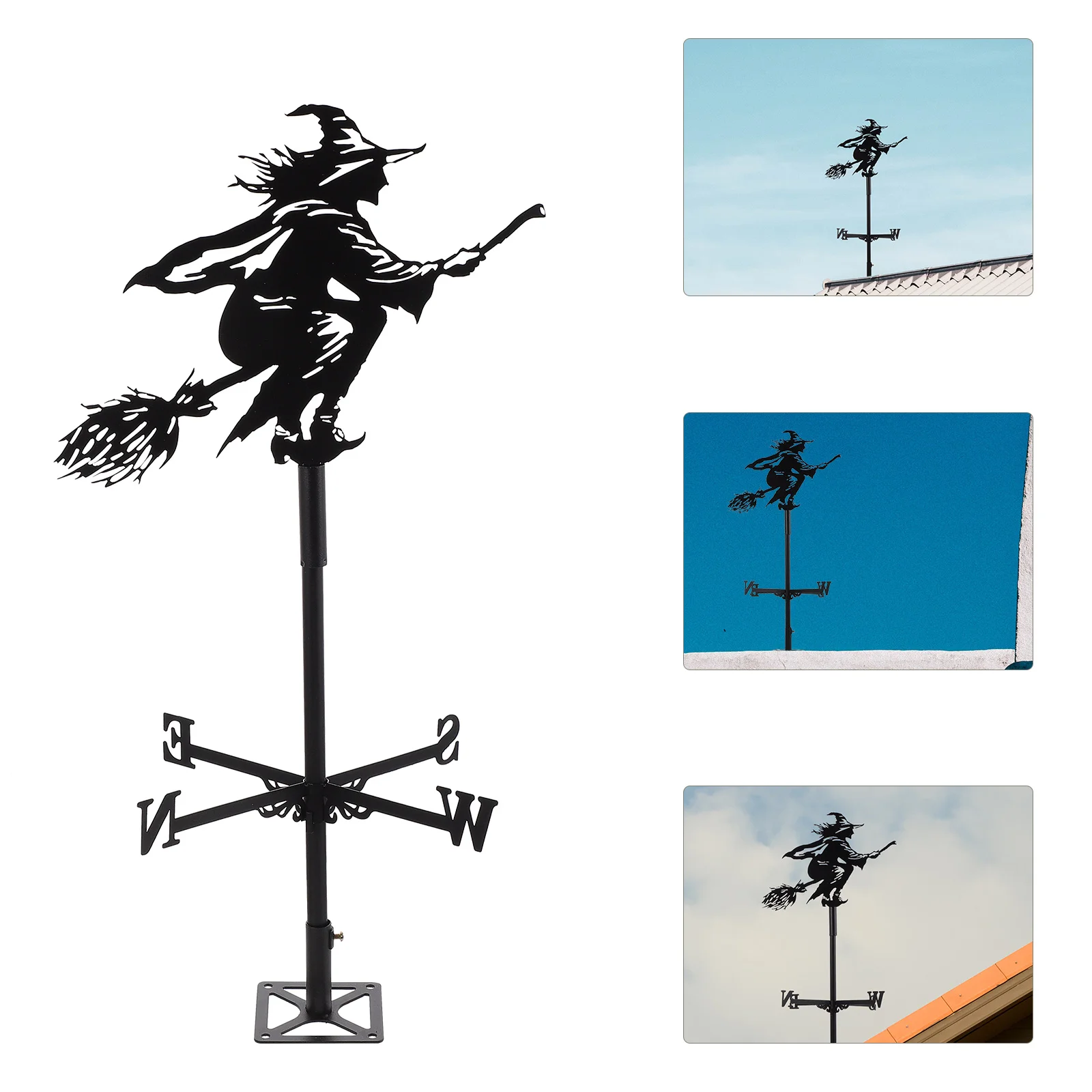

1Pc Witch Weathervane Stainless Steel Weather Vane European Style Roof Ornament