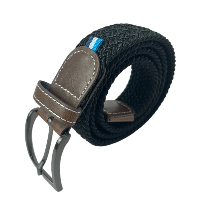 Stretch Canvas Leather Belts for Men Female Casual Knitted Woven Military Tactical Strap Male Elastic Belt for Pants Jeans 3.5