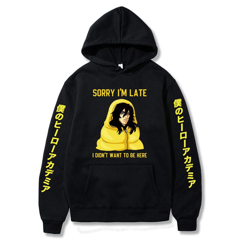 

Japanese Anime My Hero Academia Hoodeis Men's Harajuku Cartoon Aizawa Shouta Graphics Unisex Fashion Streets Hip Hop Sweatshirts
