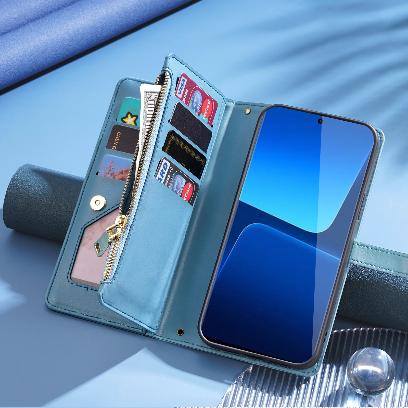 Кожаный флип-чехол с цветочным узором для Xiaomi Mi 15 PRO / Mi15 держатель карт чехол