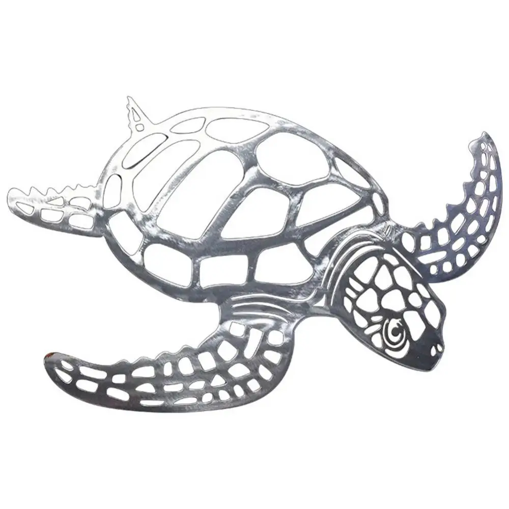 

Figurines Miniatures Crafts Handmade Wall Wrought Iron Turtle Ornaments Beach Theme Decor Wall Hanging Home Garden Balcony Decor